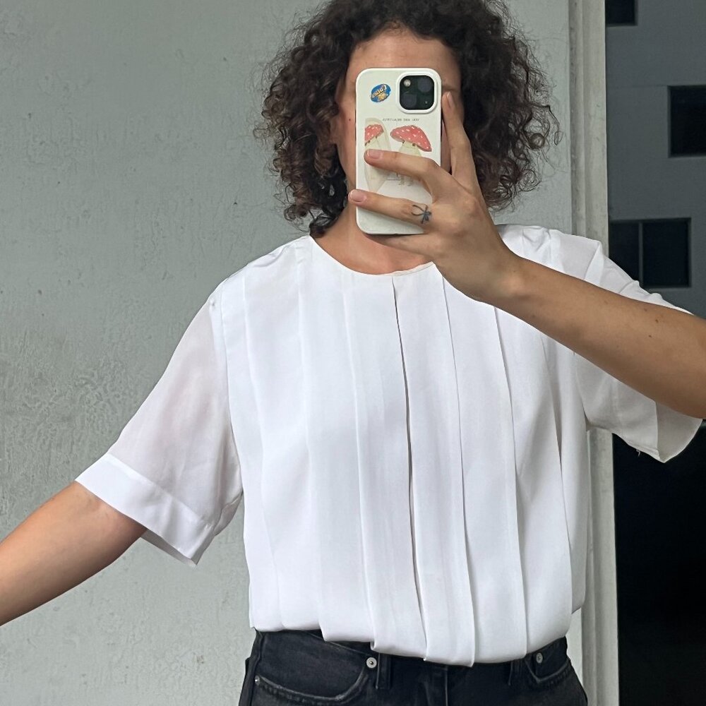 Christian Dior Silk Pleated Blouse
